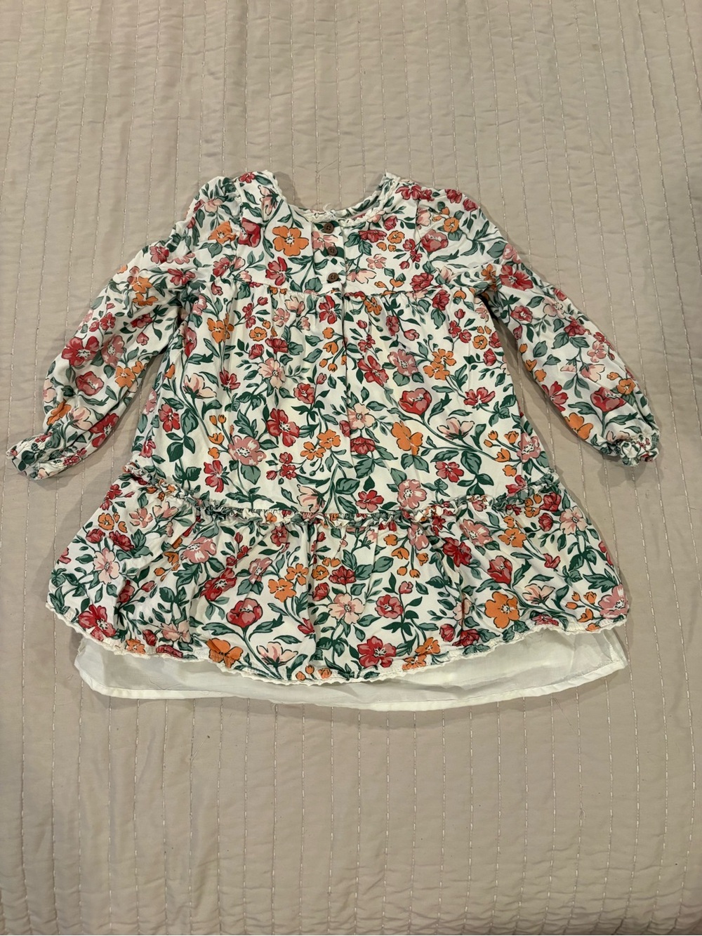 Catherine Malandrino Girls' Floral Long-Sleeve Dress